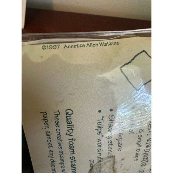 Vintage Print Works 1997Annette Allen Watkins Foam HD004 NOS Rubber Stamp - Picture 5 of 6